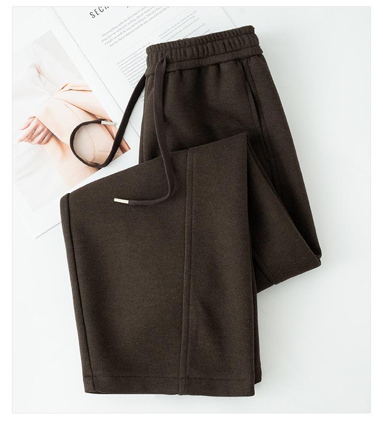 2025 Winter High Waist Wool Fleece-Lined Pants – Curved & Straight Leg Options