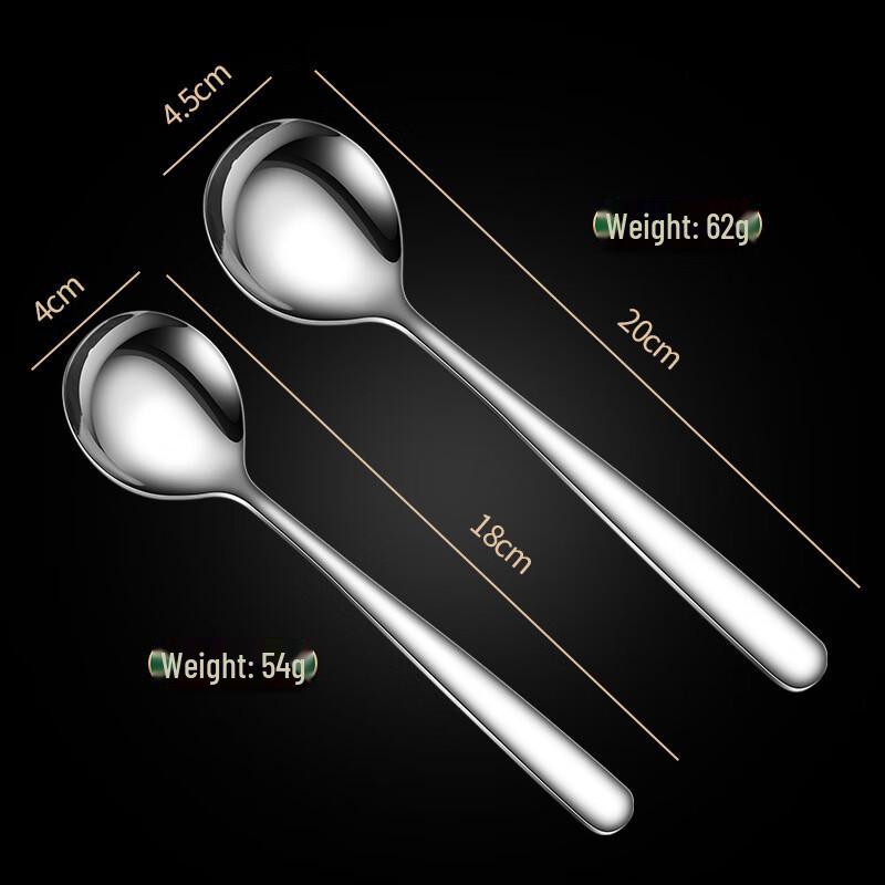 Wutuo 304 Stainless Steel Small Round Spoons - 10-Pack