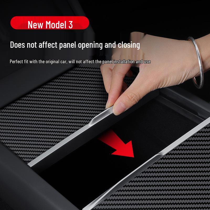 Tesla Model Y/3 Console TPU Protective Sticker - Transparent/Carbon Fiber/Wood Grain