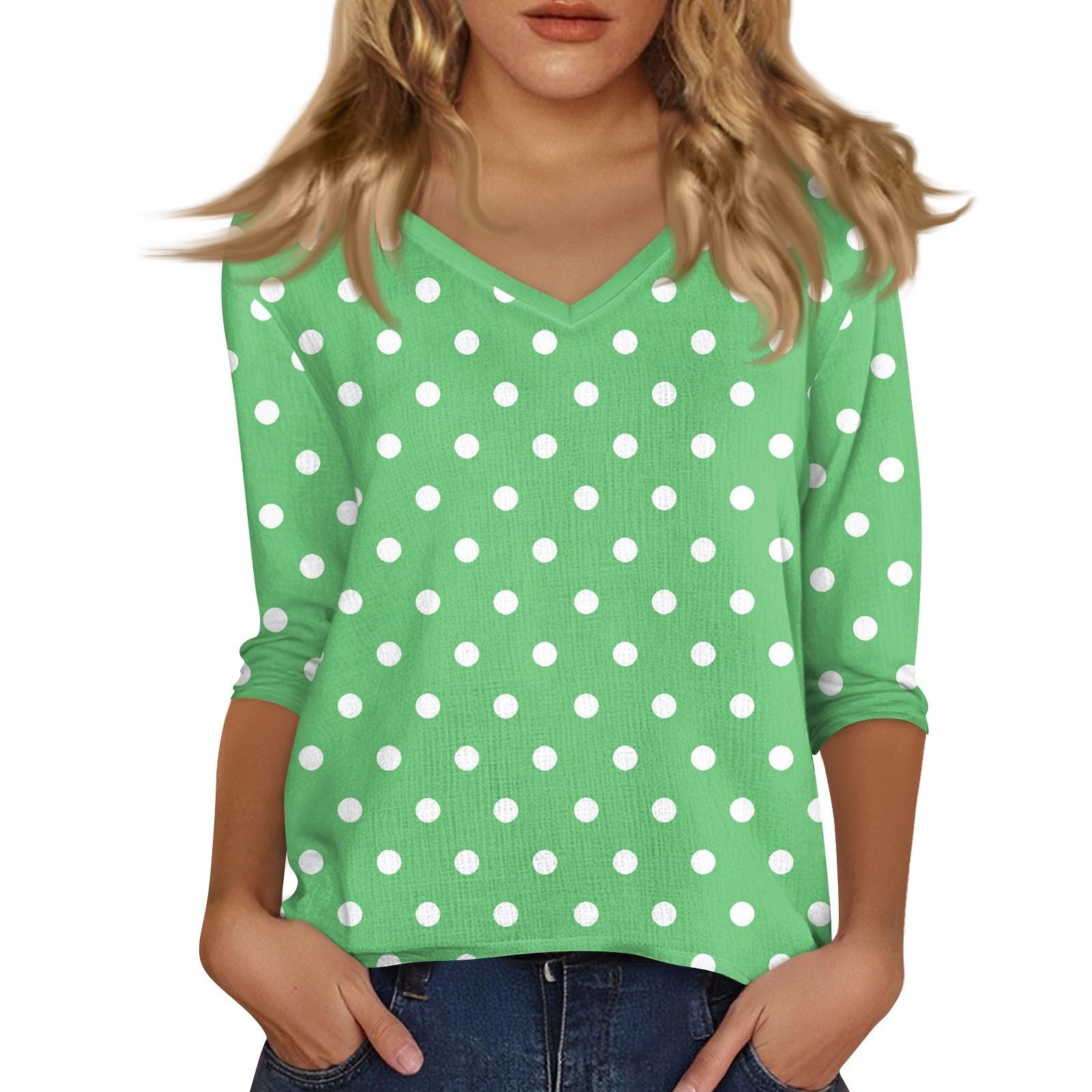 

Women s V-Neck 3/4 Sleeve Printed Top T-shirt XXL