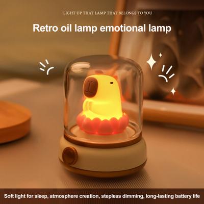 Capybara Night Light Cute Rechargeable Lamp Dimmable Timer Function Dual Mode