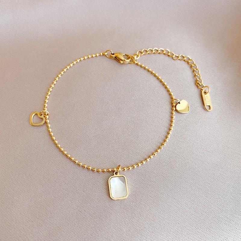 

Новый браслет Titani Steel Простой и ветреный браслет из ракушек с геометрической инкрустацией золотистый