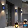 Solar Powered Wall Lights Outdoor Waterproof Up Down LED Lighting for Garden Yard Patio Pathway Street Home Decor