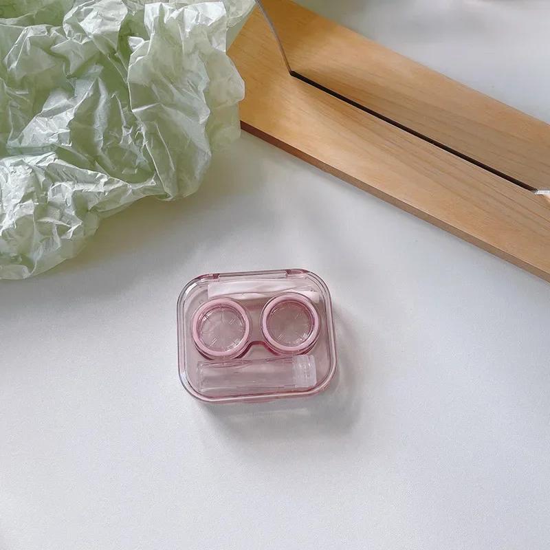 

Portable Transparent Tweezers Suction Stick Container Set Portable Contact Lens Box for Women Travel Contact Lenses Case Gift рожевий