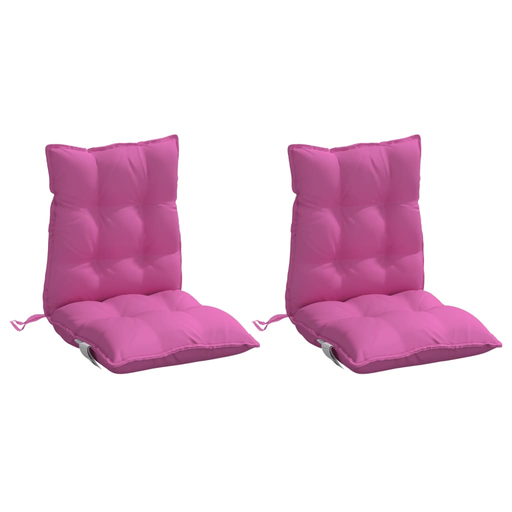 Low back Chair Cushions 2 pcs Pink Oxford Fabric