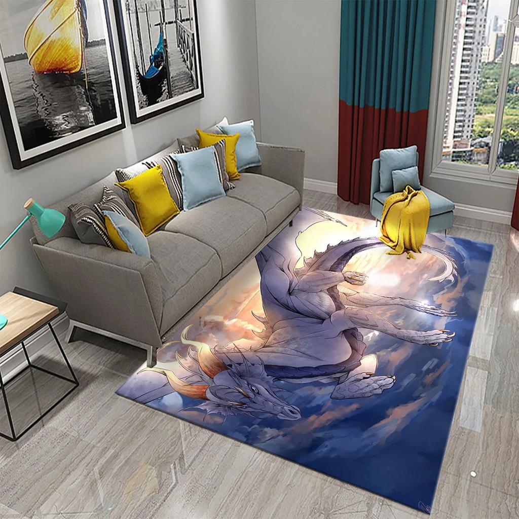Modern Dragon Pattern Carpet for Living Room Bedroom Bathroom Entrance Non-slip Carpet for Children Play Home Decor Floor Carpet