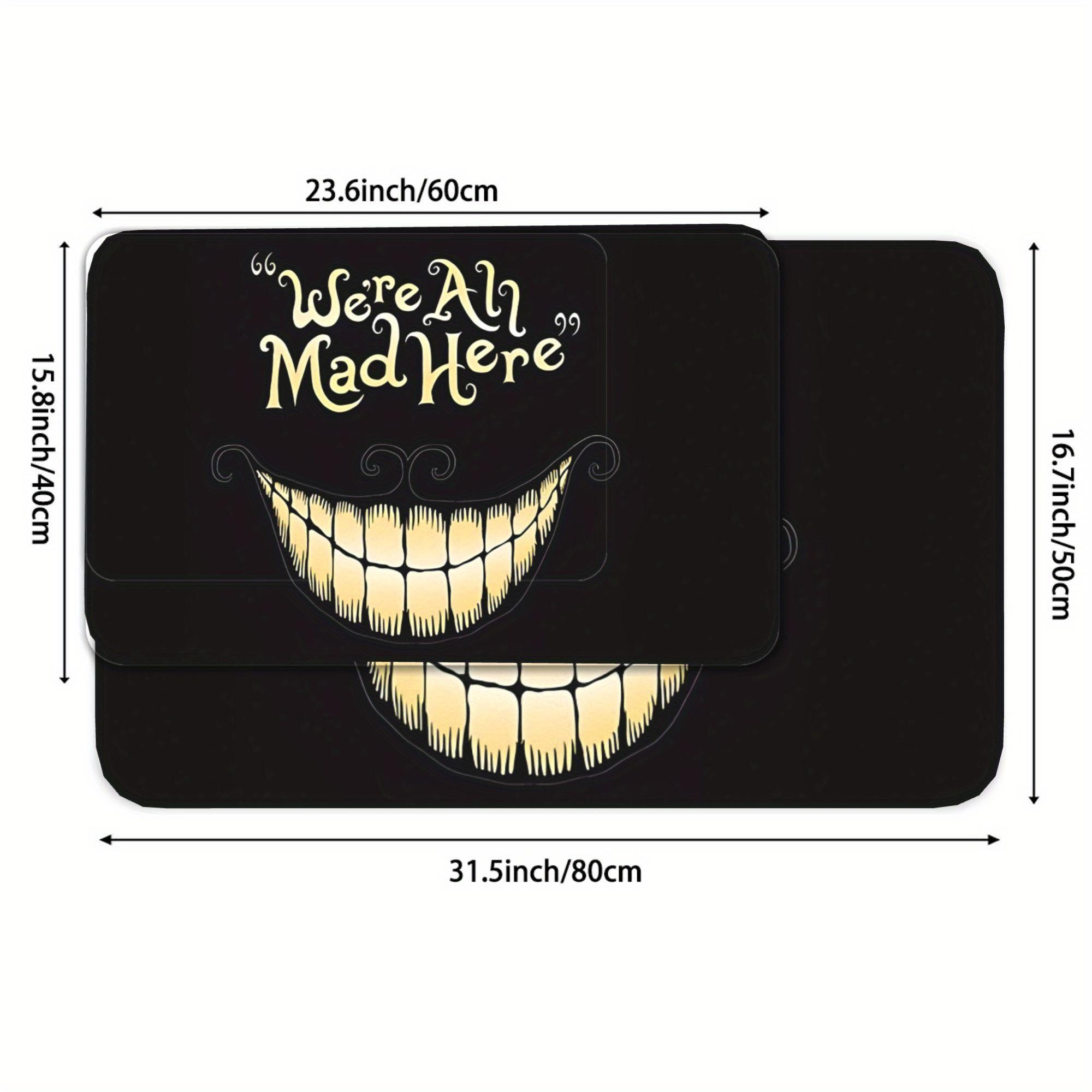 

Halloween Scary Smiley Face Were All Mad Here Welcome Mat Outdoor Carpet Soft Doormat Living Room Rug For Bedroom 60X90CM (2X2.95FT