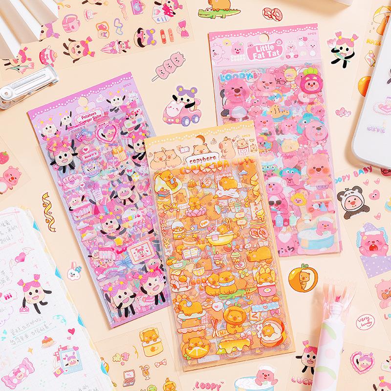 

Waterproof Cute Cartoon Pet Stickers Pack for Journals and Kids