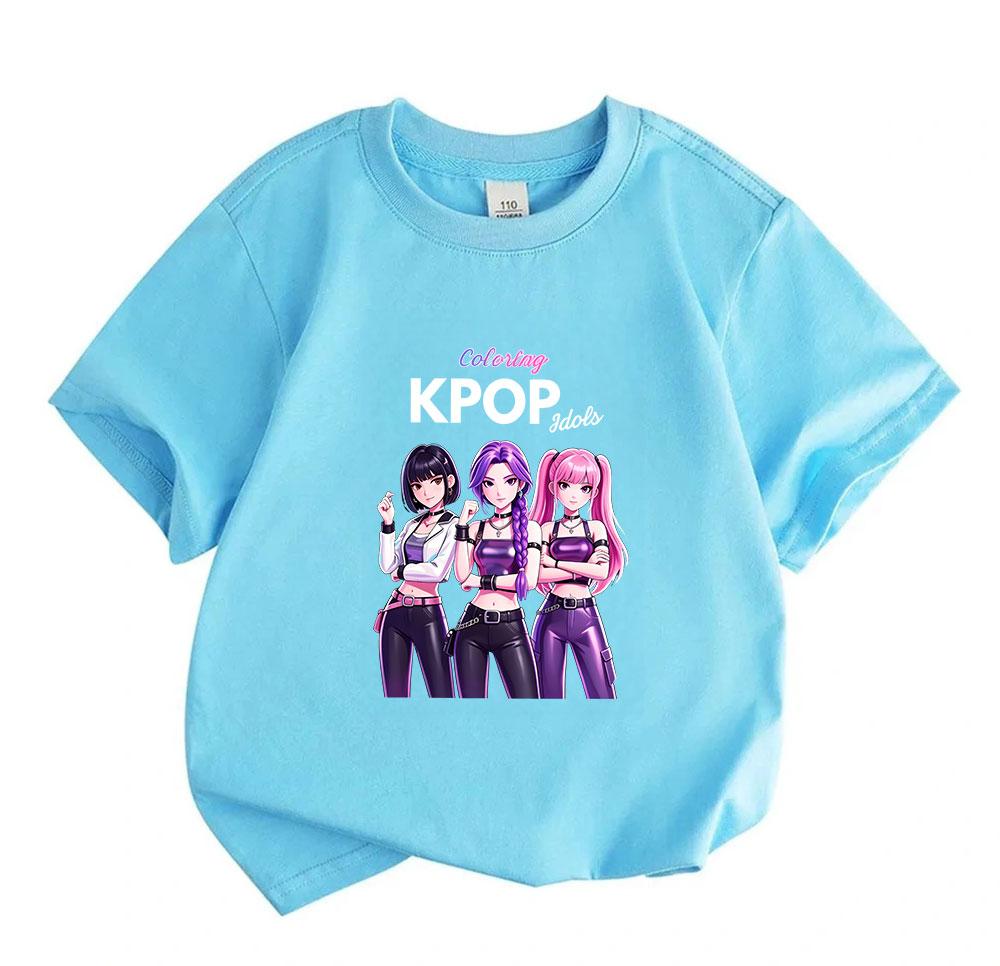 Kids Boys Girls Crew Neck Short Sleeve 100% Cotton T-Shirt,