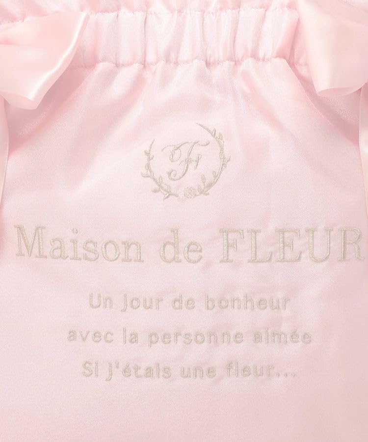 Maison de FLEUR Organza Double Ribbon Gathered Tote Light Size 08001142700 Bag, Pink, F,