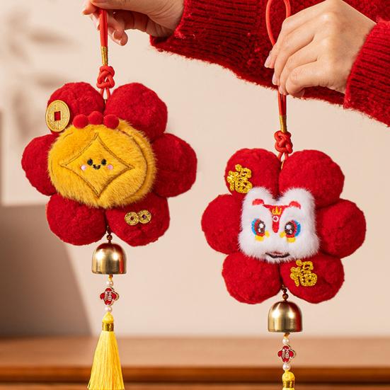 New Year Pendant Hanging Decoration 2026 Year of The Horse Festive Decor Red Golden Tassel Ornament