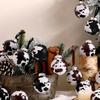 12/24Pcs Cow Print Ball Christmas Tree Ornaments 6CM Shatterproof Xmas Tree Hangings Pendant DIY Western Cowboy Christmas Ball