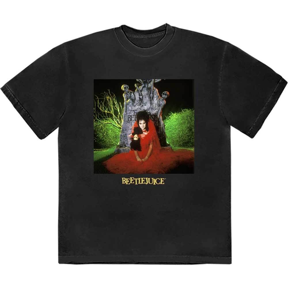 Warner Bros Beetlejuice Lydia Grave T-Shirt Black New L