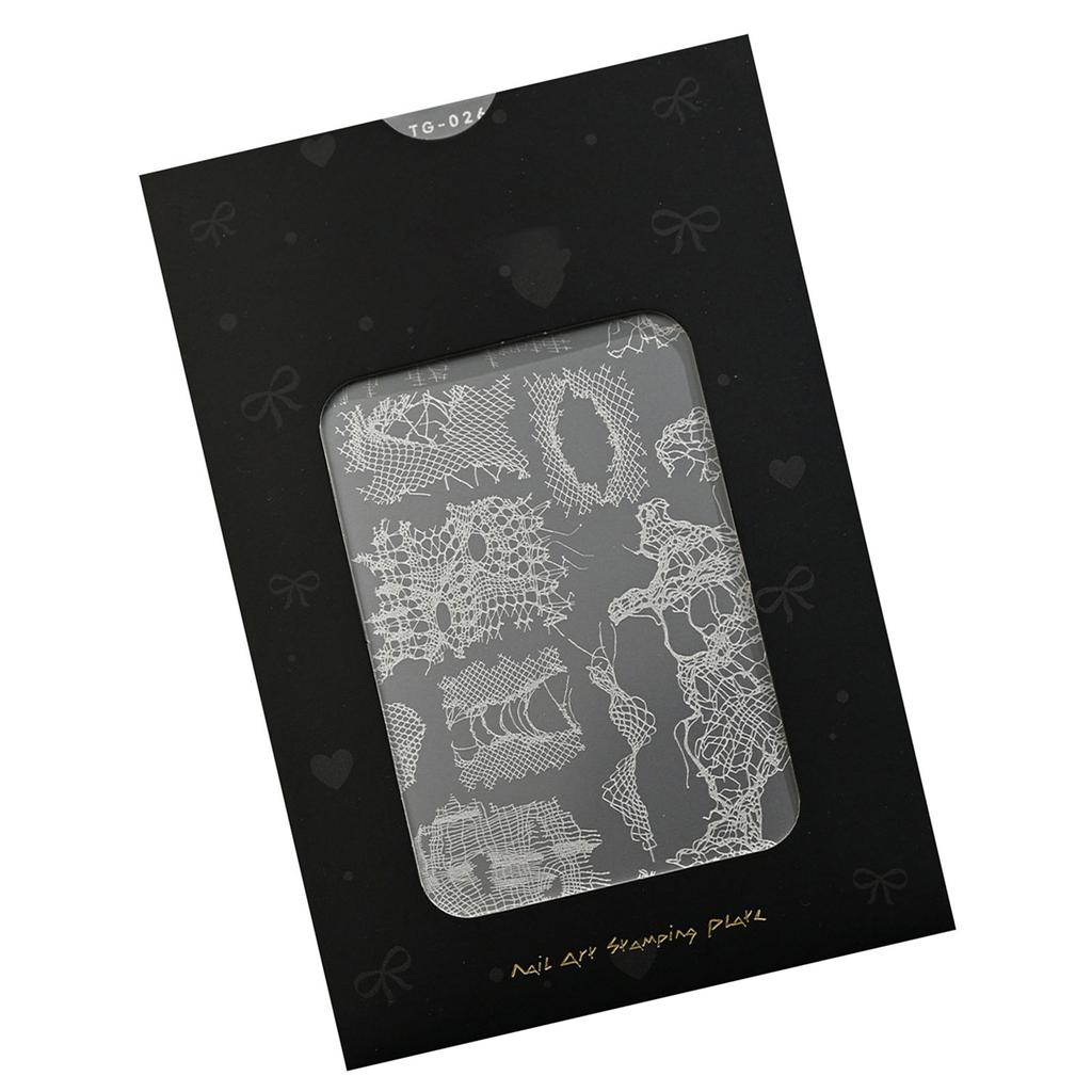 Precisions Engraved Nail Design Plate Offering Multifunctional Lace Checkerboard Patterns for Creative Nail Artists