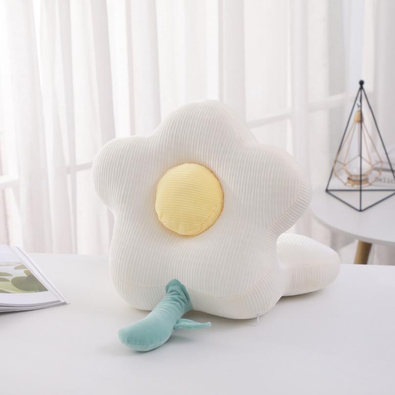 Double-sided Hand Warmer Pillow &Ice Silk Keep Warm Flower Office Nap Pillow Stuffed Cartoon Flower Pillow Stuffed Winter белый