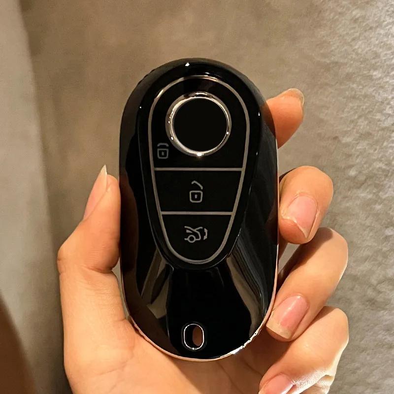 Soft Tpu Car Key Case Cover Protection Shell Keychain For Mercedes Benz C S Class W206 W223 S350 C260 C300 S400 S450 S500