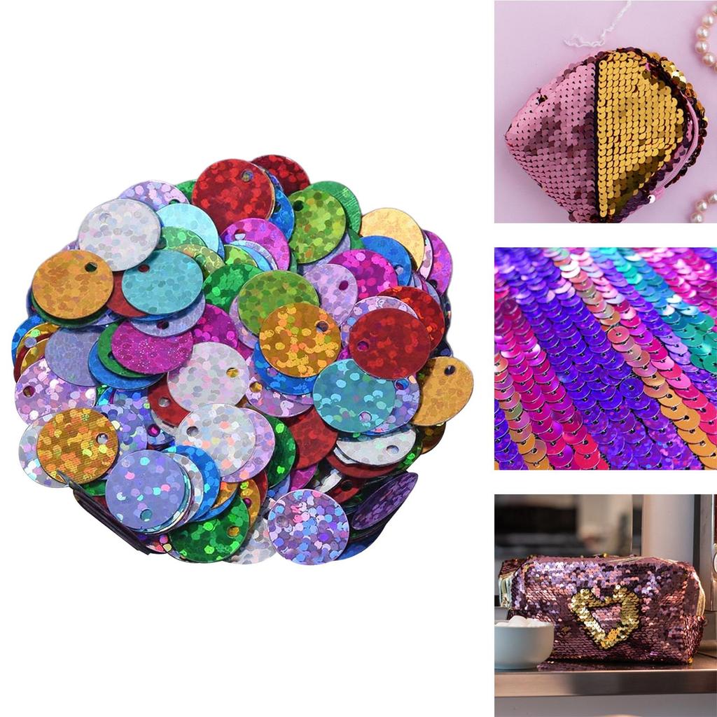 300Pcs 10mm Flat Round Loose Sequins Art Crafts DIY Garment Spangles