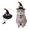 Adjustable Strap Pet Halloween Witch Hat Curved Top Dog Halloween Party Hat  Holiday Decoration