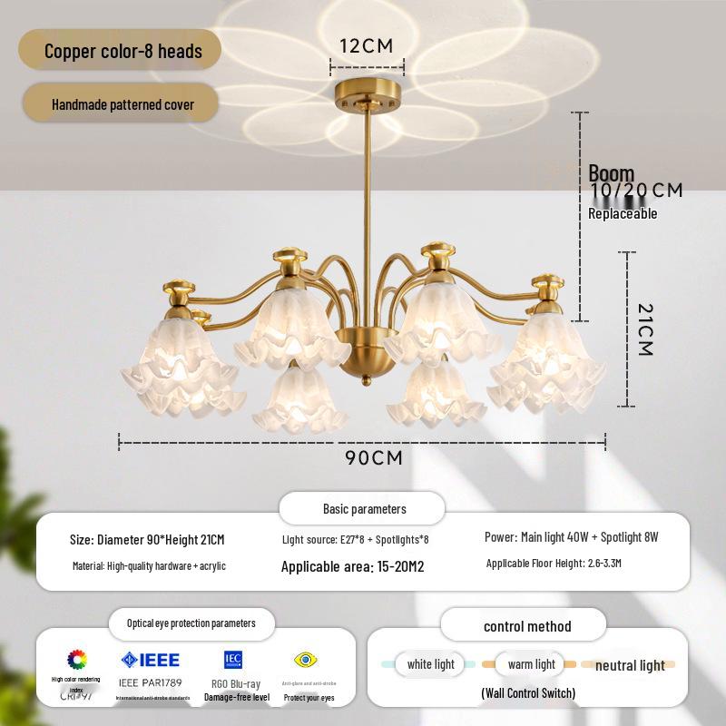 2026 Retro Mid-Century Chandelier: American Countryside Style for Living Room, Bedroom, Dining Room, or Hall