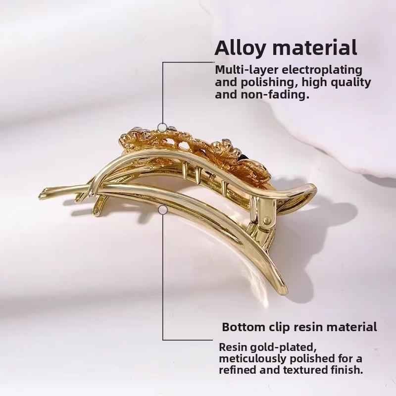 Huvudbonader Alligator Hårklämma Kristall Blomma Hårnål Rhinestone Butterfly Hår Klo Hårtillbehör