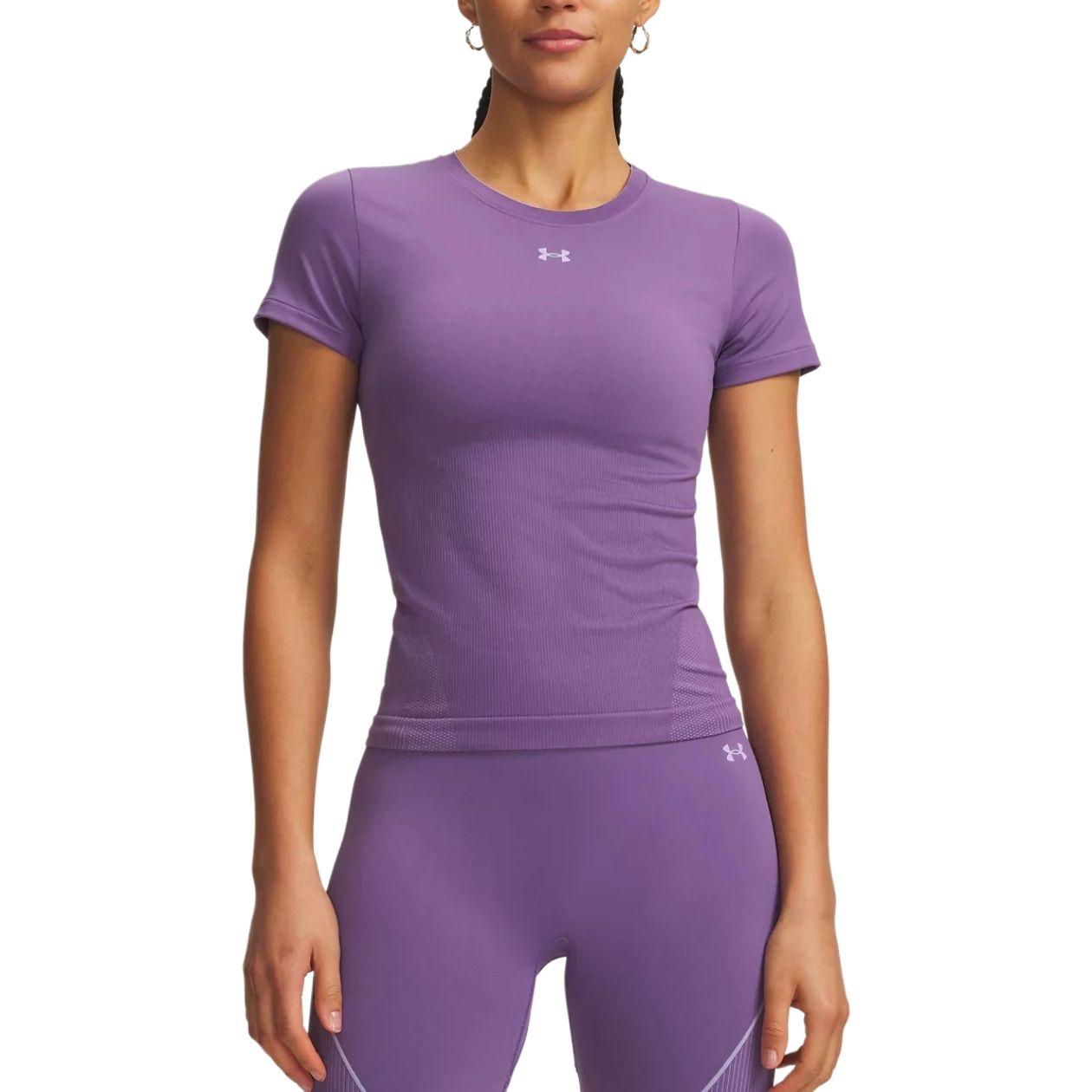 Under Armour Vanish Seamless Soft Knit Crew Neck Short Sleeve T-Shirt Women tops 6000642-520 S