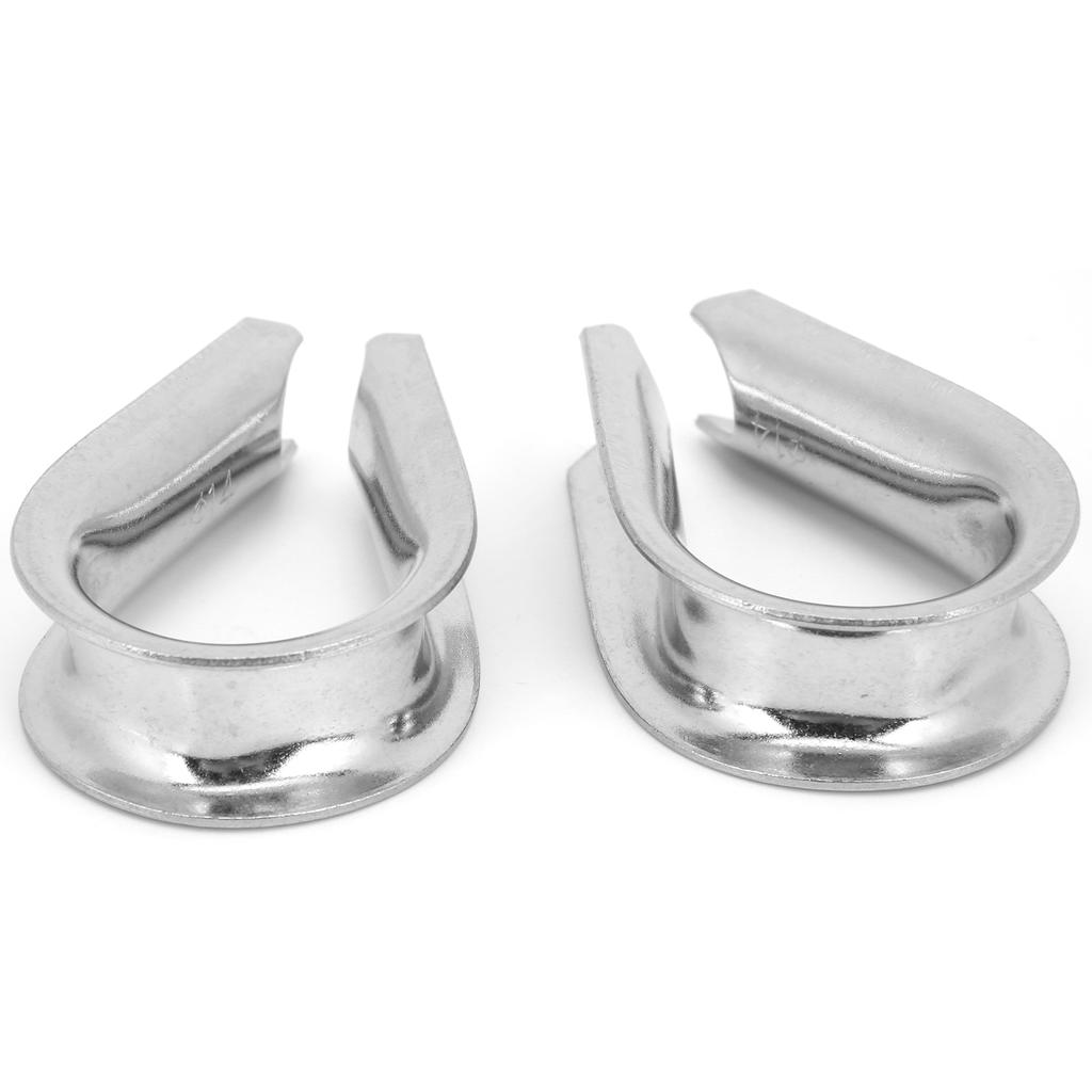 14MM Stainless Steel Marine Wire Rope Clamps Cable Protective Ring Thimbles Clamps