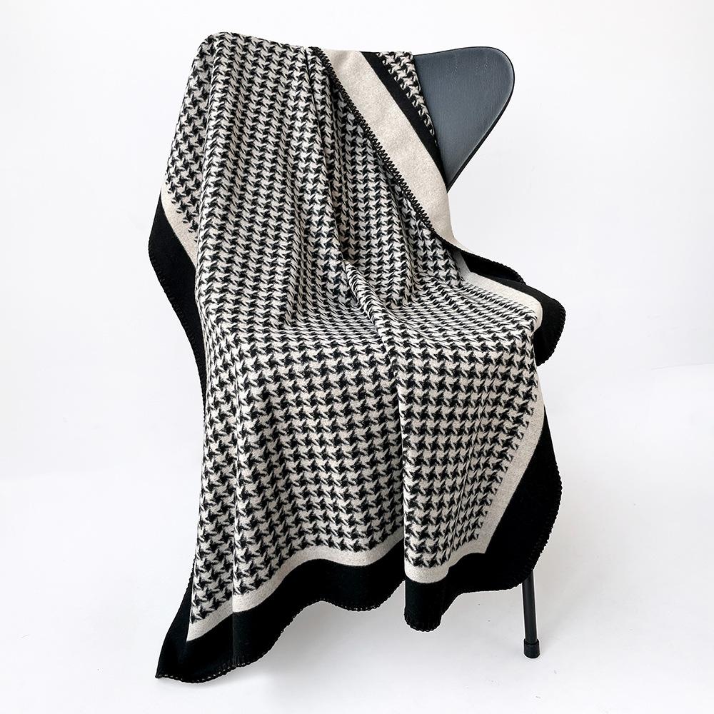 Fashion style big shawl autumn and winter women's wool scarf warm shawl with versatile thickened scarf