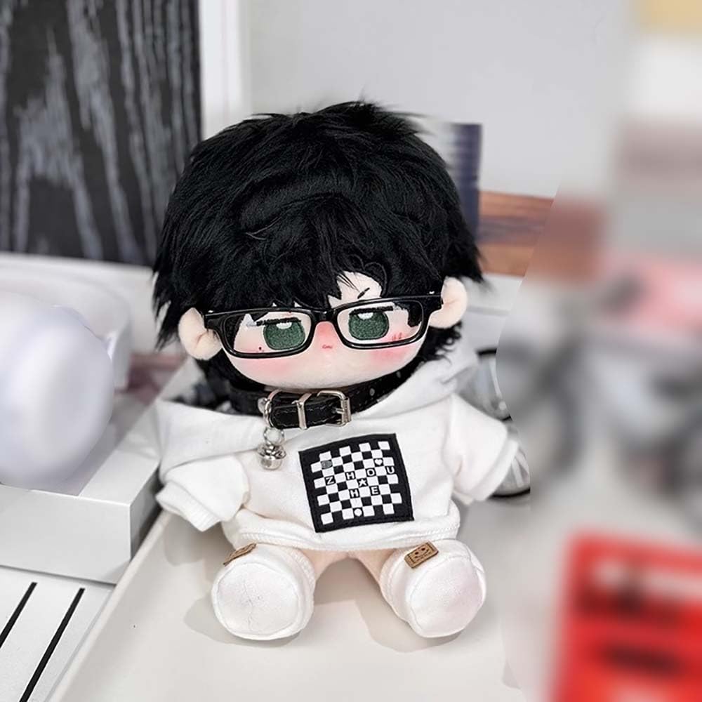 Niannyyhouse 10cm-15cm 20cm Plush Doll Clothes, Coat, Shoes, Glasses, Collar, Cotton Doll, Dress-Up (White, 10cm-15cm)