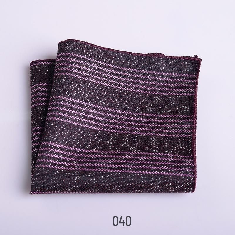 Men's British Pattern Pocket Square - Suit Wedding Banquet Accessory, Polyester Cotton Handkerchief.