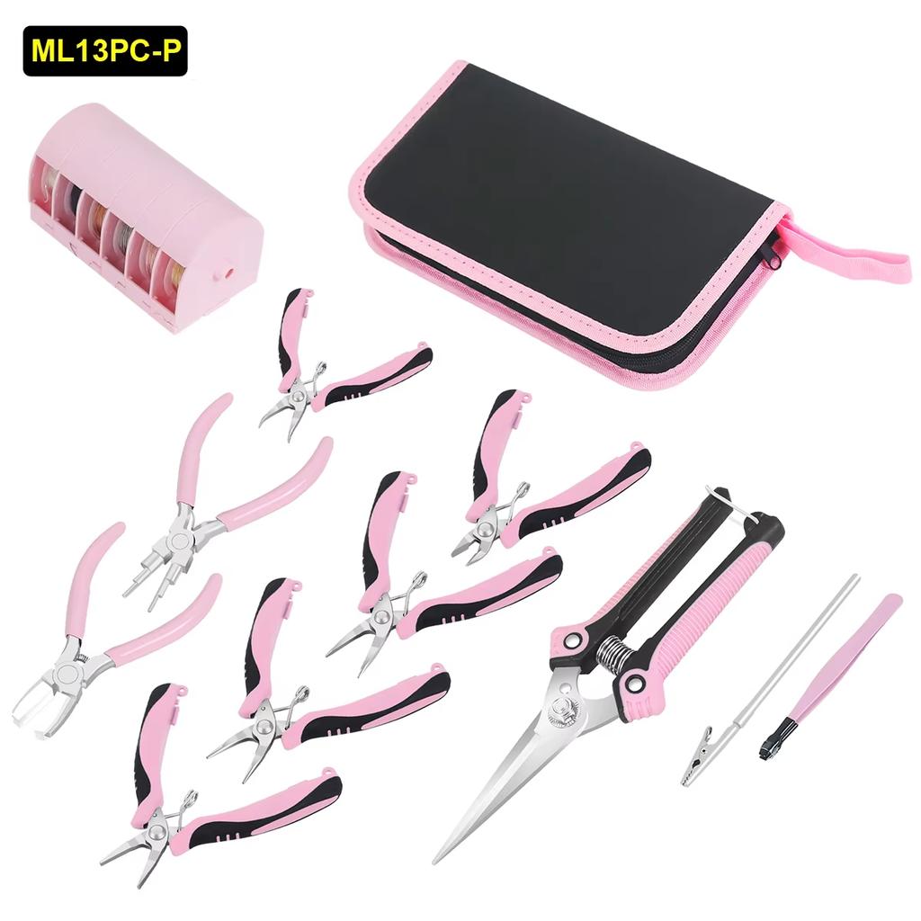 NEWACALOX 8 Packs Jewelry Pliers Set, Jewelry Making Tools with Needle Nose Pliers/Round Nose Pliers/Chain Nose Pliers for Craft