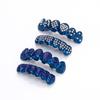 Glossy Finish Teeth Grillz Top Bottom Set Eco-friendly Copper Teeth Jewelry  Rapper