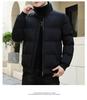 Cross Letter Men's Lightweight Winter Cotton Padded Stand Collar Jacket