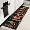 Christmas-Themed Nutcracker Soldier Pattern Kitchen Carpet, Long Corridor Carpet, Anti-Slip And Washable, Home Decoration