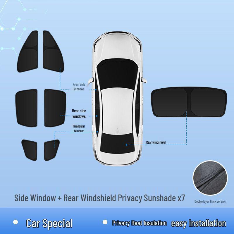 Tesla Model/Y Six-Seater Front Windshield Sunshade & Privacy Blackout