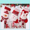 Festive Christmas Stocking With 3d Santa Reindeer Snowman Plush Design For Holiday Decor