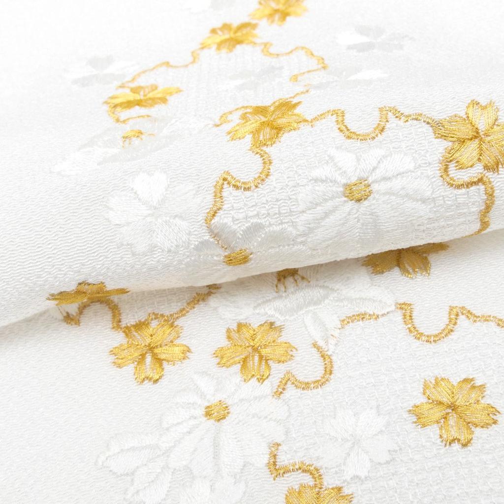 embroidery with gold thread for floral for women [KYOETSU] Half-collar long-sleeved kimono, pattern, (176)
