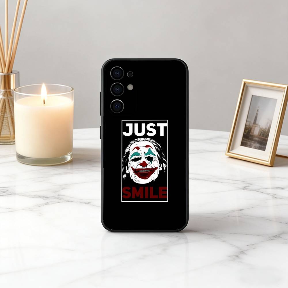 H-Blije F-Gezicht J-Joker-achtige Telefoonhoesje Zwart Siliconen Zacht Voor Samsung S25,S24,S21,S22,S23,S30,Ultra,S20,Plus,Fe,Lite