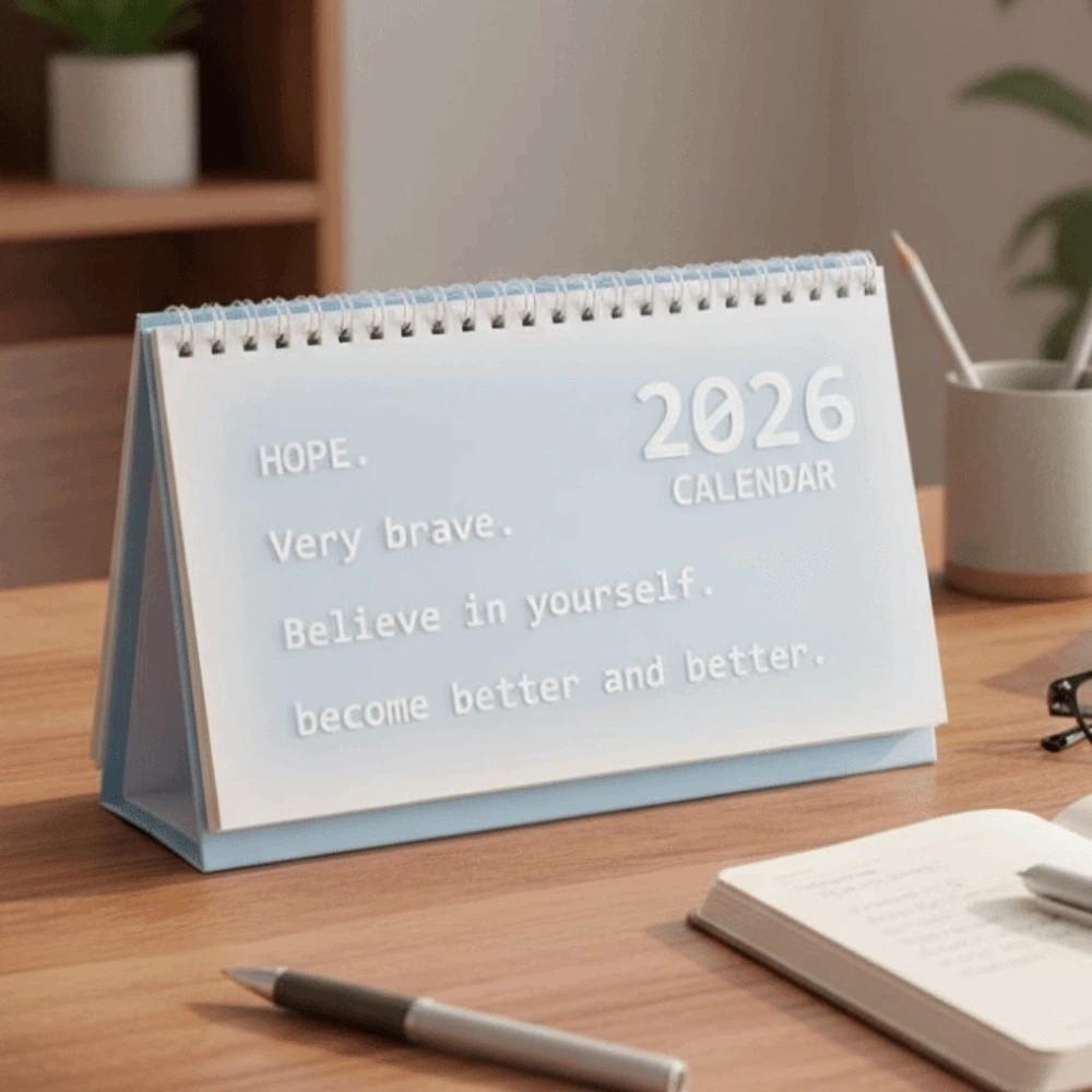 Coil Style Calendar Ornament Aesthetic Date Display Ornament Durable 2026 Desk Calendar  Study