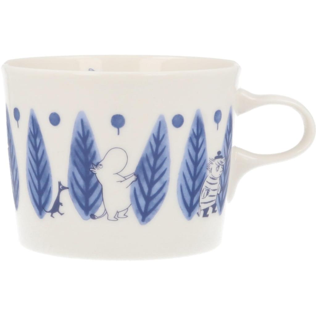 MOOMIN "Blue Flora" Mug, Approx. 260ml, Leaf Design, Nordic Style, Moomin Merchandise, Mother's Day Gift, Made In Japan, MM7003-11