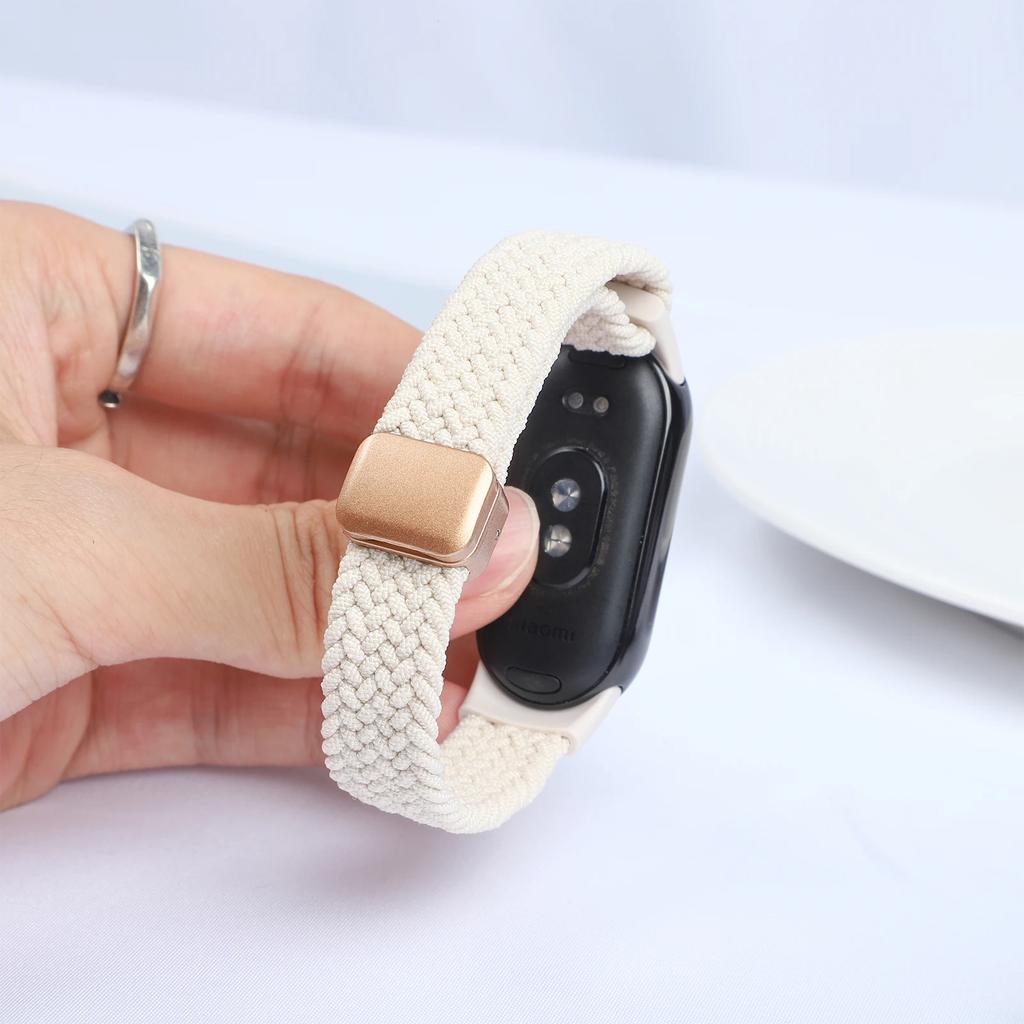 Magnetic Braided strap for Xiaomi Mi Band 10 Accessories breathable nylon Bracelet belt pulseira correas for Xiaomi Mi band 9 8