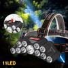 11 LED Headlamp, USB Rechargeable, Portable Head Flashlight, Ideal for Hiking, Camping, Fishing, Climbing and Outdoor Activities