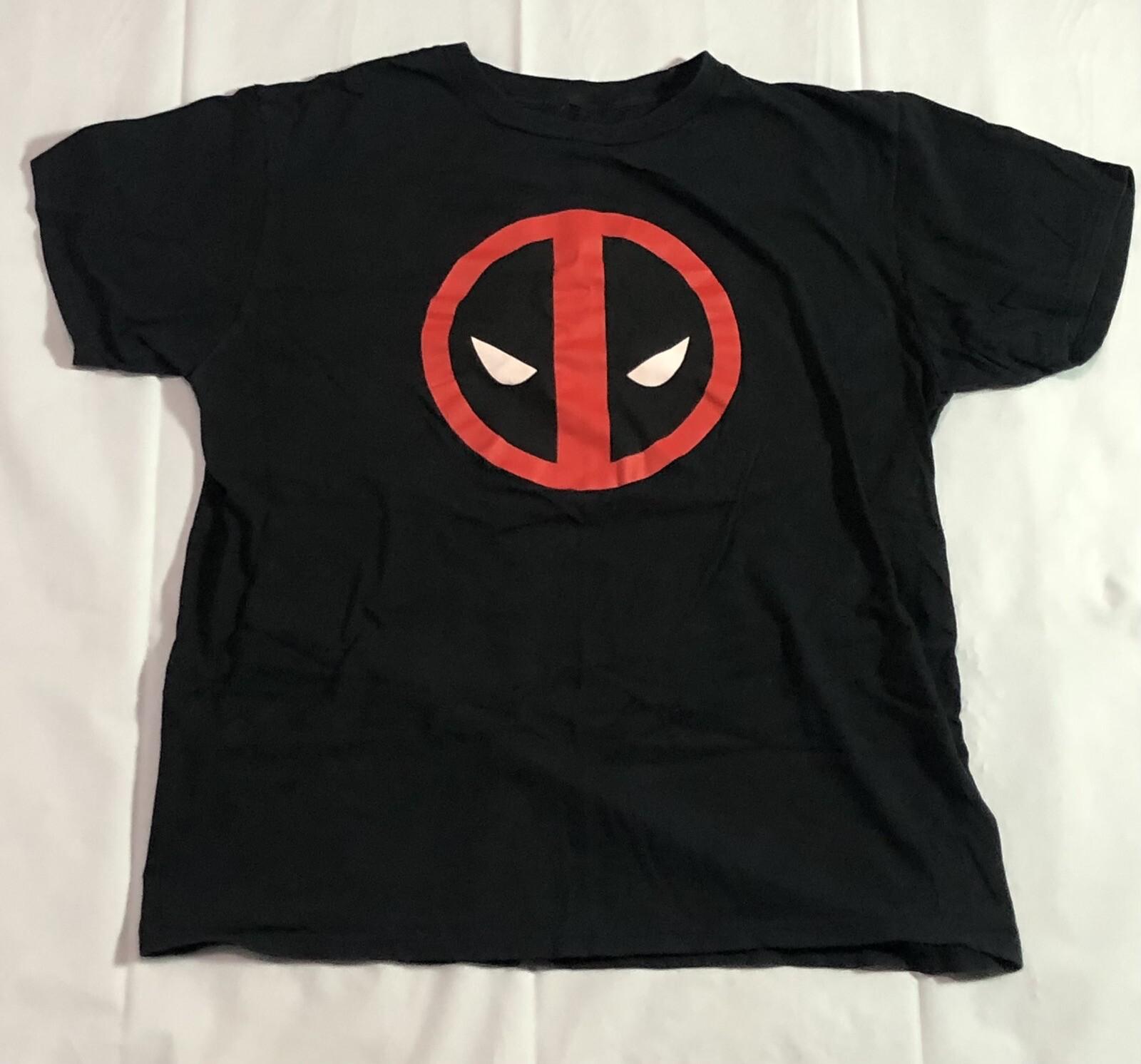 Marvel T Shirt Men s Large Graphic Print Dead Pool Character Black Tee S