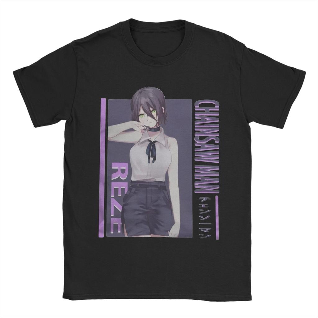 Reze Anime Chainsaws Japan Manga Man Outfit Men Women T Shirts 100% Cotton Tee Graphic Print  T-shirt Clothes