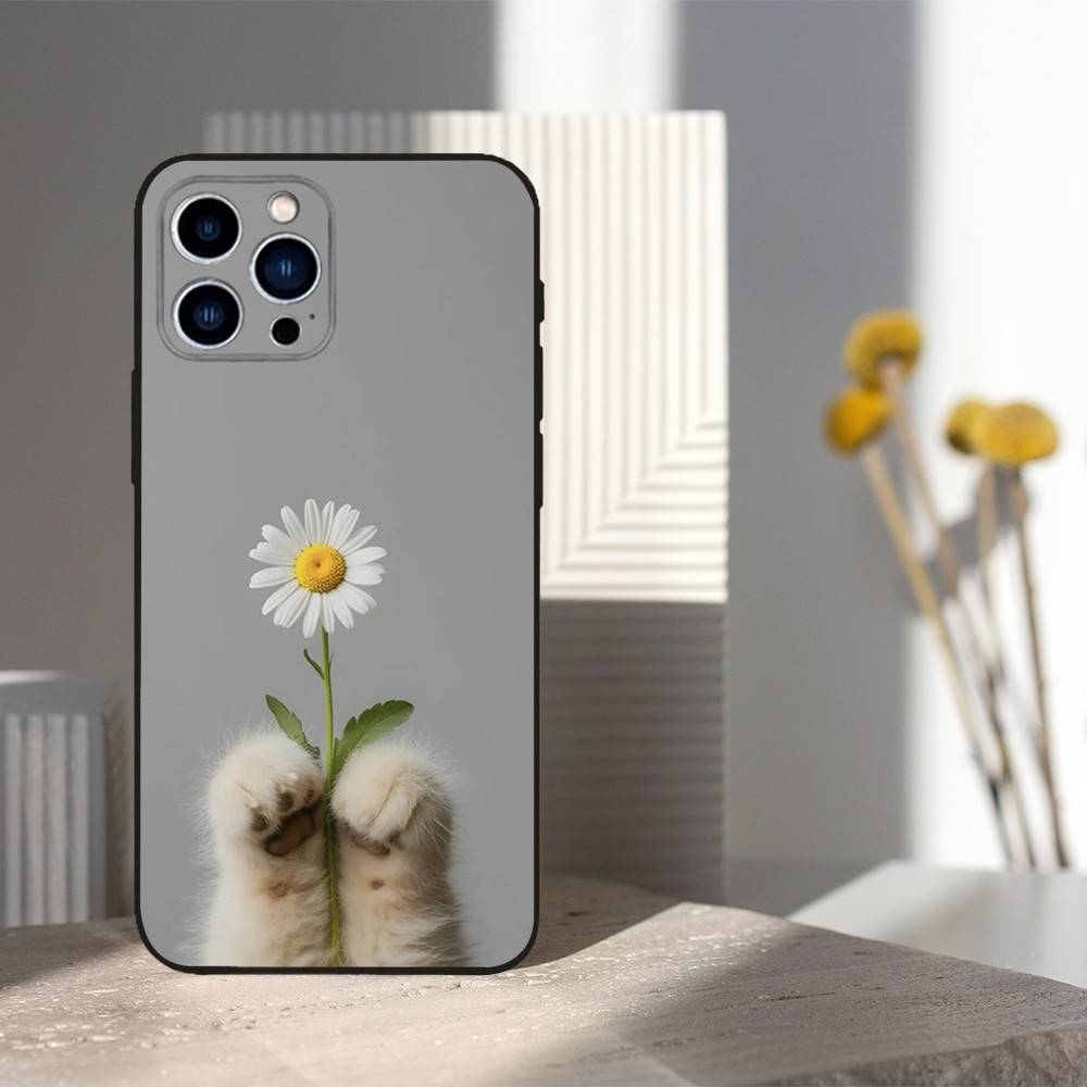 

Cute Animals Cat Case For iPhone 12,14,15,16,11,17,13,X,Mini,SE,XS,Plus,Pro,Max,8,7,XR,Soft Silicone Black iPhone14Plus