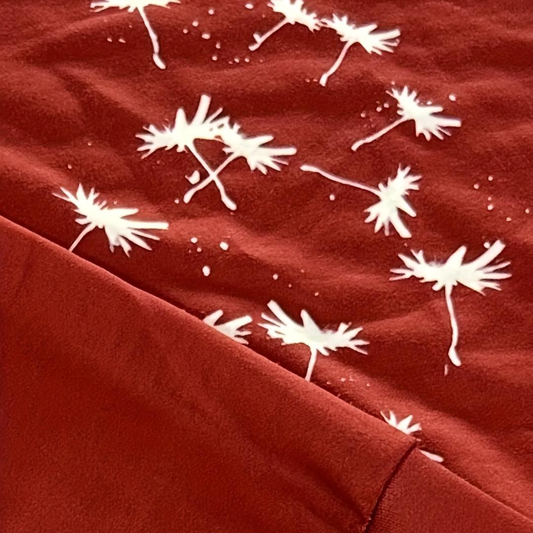 

Повседневные топы больших размеров, женские топы с принтом одуванчиков, длинными рукавами, круглым вырезом, микро-стрейч L