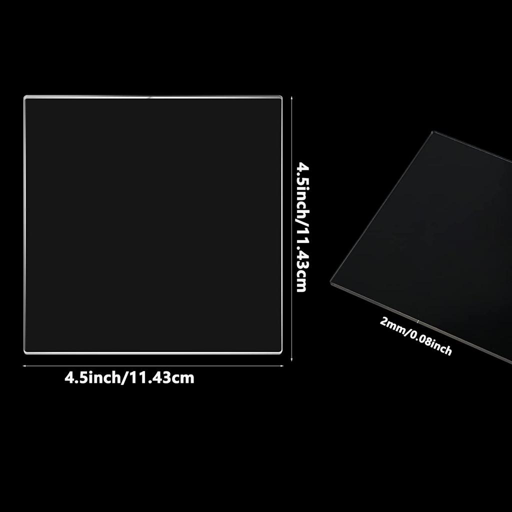 2mm Thick Clear Acrylic Square Sheet Panel Acrylic Board for Sign, DIY Display Project, Photo Frame, Craft and Painting Custom
