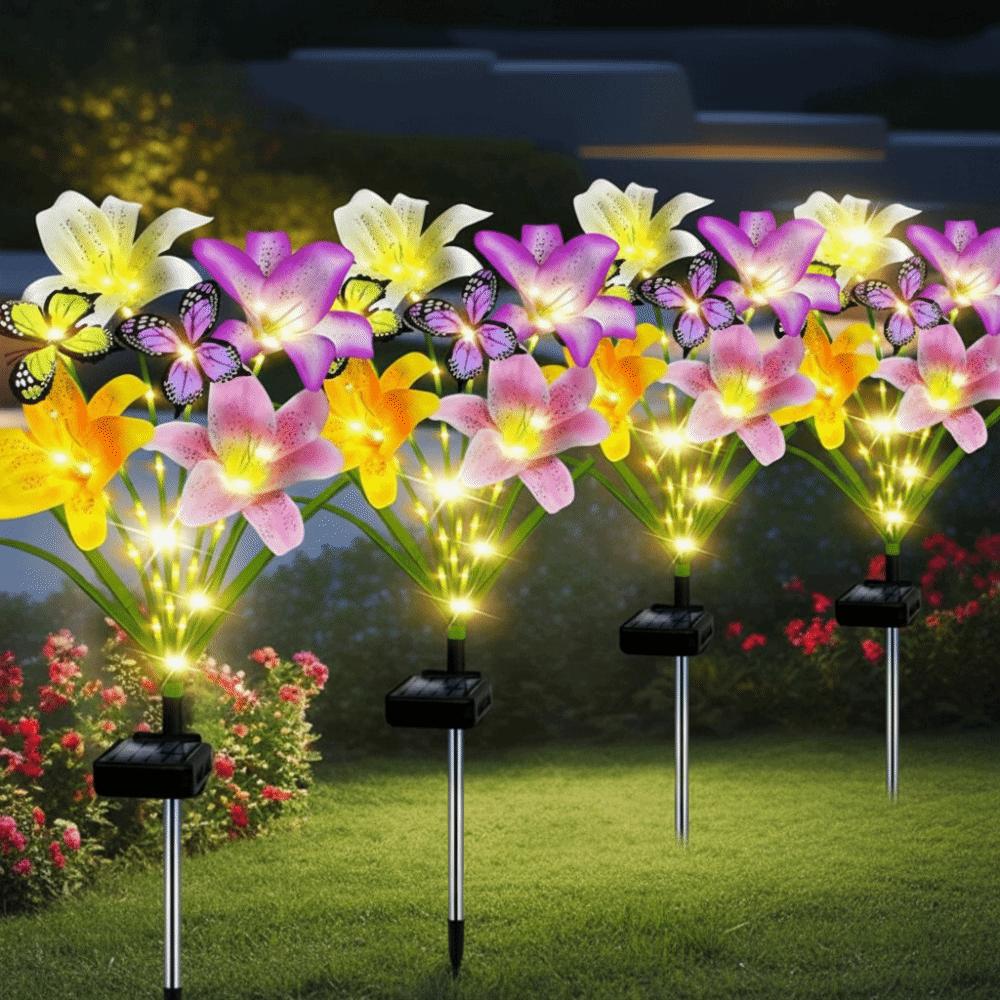 Butterfly Design Solar Garden Lights Waterproof LED Landscape Lamp Landscape Lighting