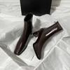 Vintage Square Toe Thick Heel Women Ankle Boots Autumn Winter Female Shoes Street Style Banquet Party Short Botas Mujer