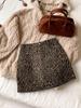Girl's Leopard Print Denim Skirt for Casual Fashion, Sweet and Cool, Niche, Can Be Worn As a Base Denim Skirt for Autumn and Winter