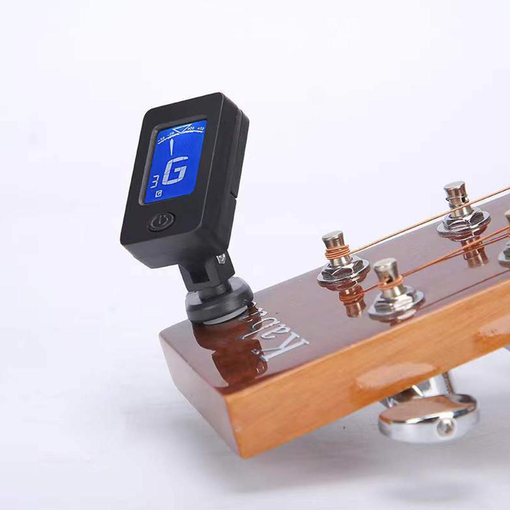 Cyfrowy tuner klipsowy do gitary, chromatyczny tuner obracany o 360° do gitary, basu, ukulele, skrzypiec, dokładne i szybkie wykrywanie stroju